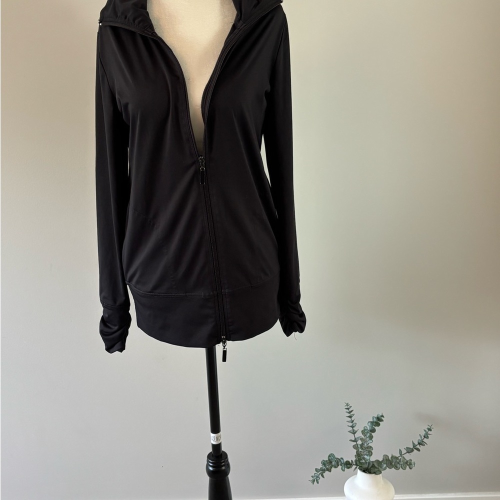 Black Zip-Up Maternity Hoodie